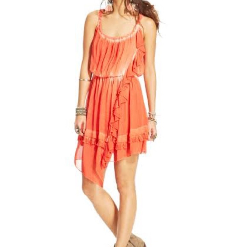 Free People Aphrodite Tie Dye Orange Dress Sz XS